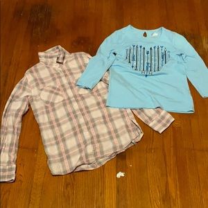 1 button down shirt! 1 shirt with a heart on it!